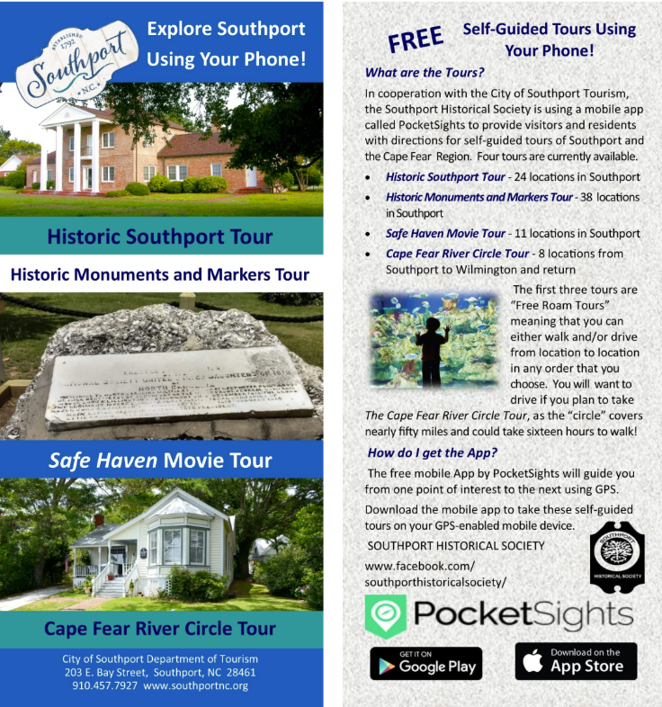 PocketSights app flyer for Southport walking tours