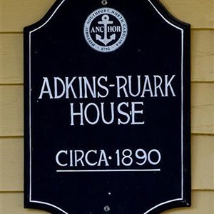 Adkins-Ruark House historic plaque, circa 1890